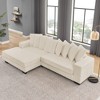 GDFStudio Jasper Modern 110.63 " Corduroy 3-Seat Sectional Sofa with Ottoman and Pillows - 2 of 4