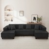 Whisen 130" Sectional Sofa, Modern U-Shaped Sectional Sofa, Upholstered Couch with 6 Pillows - 2 of 4