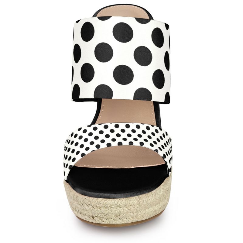 Allegra K Women's Polka Dots Platform Espadrille Wedge Heel Sandals, 2 of 7