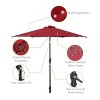 Tangkula 9' Outdoor Patio Umbrella Offset w/LED Light No Base Beige/Burgundy/Tan - 4 of 4