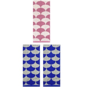 REGALWOVEN 3 Pack Geometric Pattern Soft Absorbent Cotton Hand Towels for Bathroom 13" x 29" - 1 of 4