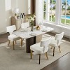 Mid Century Modern Dining Chairs Set of 2,Chenille Upholstered Accent Chair with Nailhead Trim and Metal Legs-Baofuwish - 3 of 4