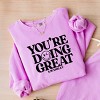 Simply Sage Market S.W.Smiley You're Doing Great Smiley Lightweight Garment Dyed Sweatshirt - 3 of 4