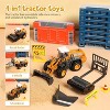Skirfy Construction Vehicle Toy Engineering Truck Playset with Playmat, Crane, Excavator, Tractor, Dump Truck, 4 Firetrucks - 3 of 4
