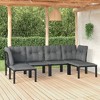 vidaXL Patio Furniture Set Sofa for Garden Lawn Black and Gray Poly Rattan - 2 of 4