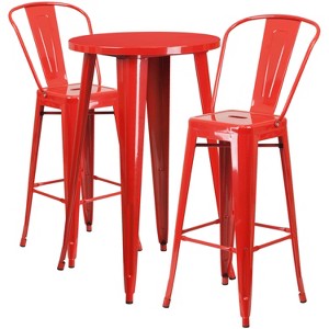 Merrick Lane 3 Piece Outdoor Dining Set with Bar Height Table and Stools - 1 of 4