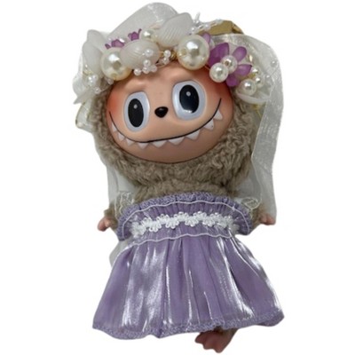 Doll Clothes Superstore Lavender Princess Dress with Pearl Headpiece for 17.5 cm Labubu Dolls