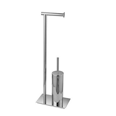 KubeBath Aqua Rondo by KubeBath Free Standing Toilet Paper Holder With Toilet Brush