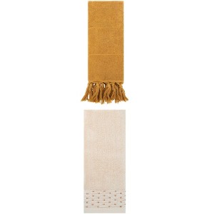 REGALWOVEN 2 Packs Solid Cotton Absorbent Soft Bathroom Hand Towel 14" x 30" - 1 of 4