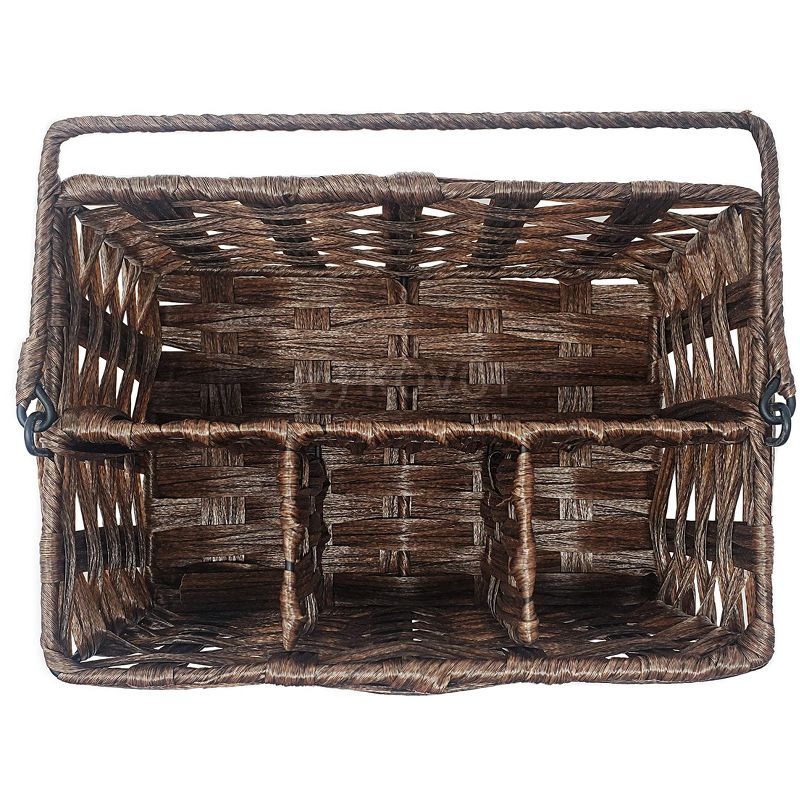 KOVOT Poly-Wicker Woven Cutlery Storage Organizer Caddy Tote Bin Basket for Kitchen Table, Measures 9.5" x 6.5" x 5", 4 of 6