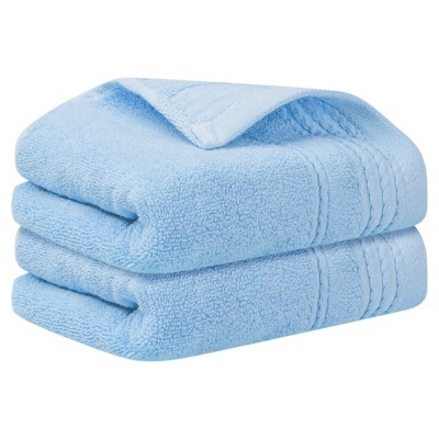 Unique Bargains Striped Pattern Comfort Quick-Drying Hand Towels for Bathroom Camp 2 Packs