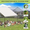 Large Metal Chicken Coop with Waterproof Cover,Walk-in Chicken Runs for Yard, Galvanized Wire Poultry Chickens Hen Pen Cage - 3 of 4