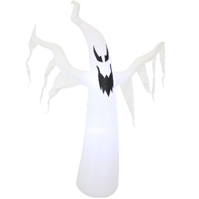Sunnydaze 7 Foot Self Inflatable Blow Up Diabolical Ghost Outdoor Holiday Halloween Lawn Decoration with LED Lights