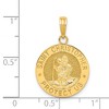 Black Bow Jewelry 14k Yellow Gold Round Saint Christopher Medal Pendant, 16mm (5/8 Inch) - 4 of 4