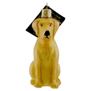 Old World Christmas Labrador Retriever Yellow  -  One Glass Ornament 4 Inches -  Dog Lab Best Friend  -  12386  -  Glass  -  Gold