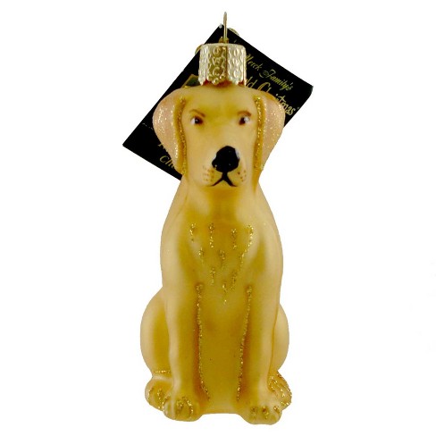 AD-L71SL Yellow Labrador Puppy Photo Slate Christmas Gift Ornament 