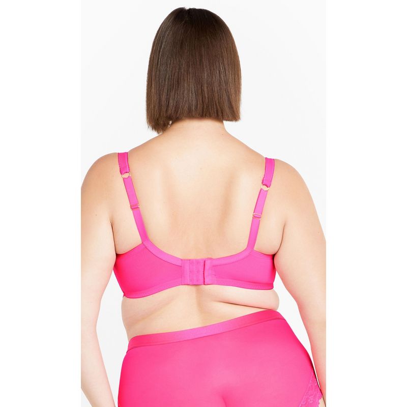 Women's Plus Size Lara Underwire Bra - hot pink | CITY CHIC, 2 of 5