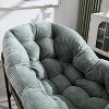Gulches Oversized Outdoor Rattan Rocking Chair  Light Green Egg Chair with Thick Velvet Cushions for Outdoor Living - 3 of 4