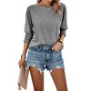 BLUEMING Womens T-Shirts Fashion Tops 3/4 Sleeve Shirts Casual Crew Neck Basic Business Tees Blouses - 3 of 4