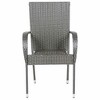 vidaXL Dining Chair Set of 4 Black PE rattan, powder-coated steel - 3 of 4