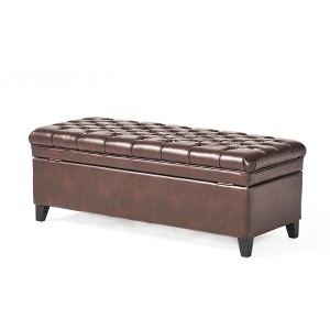 PAGED 50" Storage Ottoman Bench,Tufted End of Bed Bench with Lift Top,Ottoman with Storange for Living Room,Entryway - 1 of 4