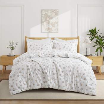 Peace Nest Floral Printed Comforter Set with Pillowcases, Bedding Set for All Season