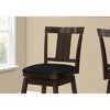 Monarch Specialties Bar Stool Set Of 2 Swivel Bar Height Wood Pu Leather Look Brown Black Transitional - 3 of 4