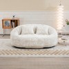 Lyngins Oversized Chenille Bean Bag Chair, Comfort Lounger High Back Lazy Chair, 2-Seater Accent Chair, Couch for Adults and Kids, Soft Lounge Chair - 2 of 4