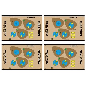 Morrell Yellow Jacket MOD Pro ASA and IBO Shooting Bullseyes with Universal Scoring, Grommets, & Hook & Loop Fastener for Archery Target, 4 Pack, Tan - 1 of 4