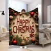 Cozy Christmas Flannel Blanket - Soft Warm All-Season Bedspread with Festive Holiday, Contemporary Bedspread for Sofa, Bed, Travel & Camping - 3 of 4