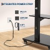 Rolling TV Stand with Power Outlets, Swivel Portable TV Stand for 32-75 Inch Screen TVs, Mobile TV Cart with Shelf, Black - 2 of 4