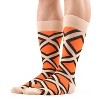 Orange and White Geometric Patterned Socks from the Sock Panda (Men's Sizes Adult Large) - 2 of 3