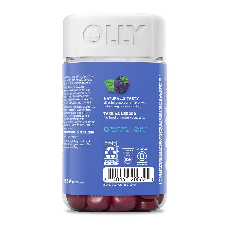 OLLY Extra Strength Sleep Gummies Pouch with 5mg Melatonin - Blackberry Zen, 5 of 10