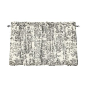 Ellis Curtain Victoria Park Toile Room Darkening Window Rod Pocket Pair Set With 2 Tiers - 2-Piece - 68x24" - 1 of 4
