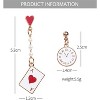 Lucky Rabbit Poker Earrings - Whimsical Pearl & Clock Dangle Design for a Playful Casino Night Look - 4 of 4