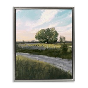 Stupell Industries Rural Grasslands Lone Country Tree Clear Sky Floating Frame Canvas Art - 1 of 4