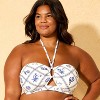 Women's Shell Print Anchor Charm Halter Bandeau Bikini Top - Shade & Shore™ Blue/White - 3 of 3