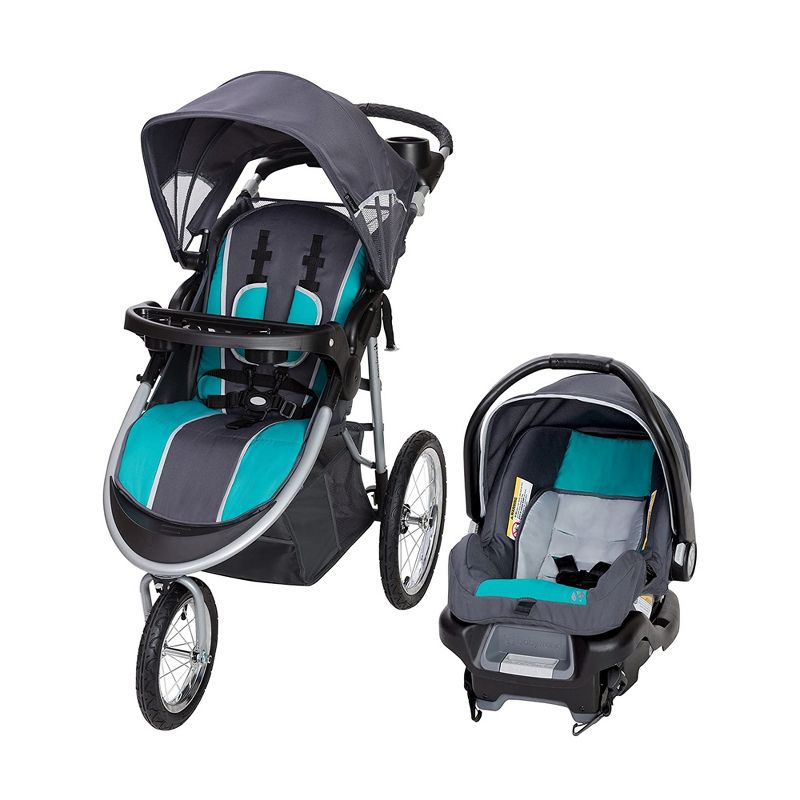 Baby Trend Pathway 35 Jogger Toddler Infant Baby Jogger Stroller Travel System with Canopy and Ally 35 Infant Car Seat, Optic Teal, 1 of 7