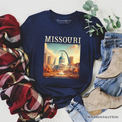 Missouri State Gateway Arch and Courthouse T-Shirt, Iconic St. Louis Landmarks Tee and Travel Souvenir | OrnamentallyYou