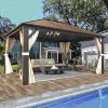 Erommy 10' x 13' Hardtop outdoor Gazebo clearance, Metal Roof Gazebo with Aluminum Frame for Patio Lawns - 2 of 4