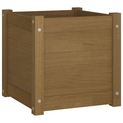 vidaXL Garden Planter Honey Brown 15.7"x15.7"x15.7" Solid Wood Pine