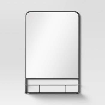 20" x 30" Pharmacy Mirror with Metal Shelf (Powder Coated) Mirror Pewter - Threshold™