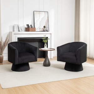 SEYNAR Mid Century Modern Velvet 360 Degree Swivel Accent Chair Set of 2 - 1 of 4