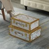 Vintiquewise Set of 2 Luxury Marble White and Gold Hand Luggage Suitcase for Decor - image 2 of 4