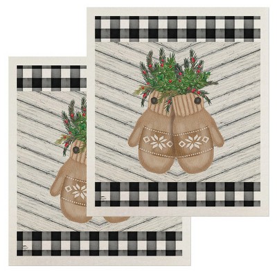 Briarwood Lane Farmhouse Mittens Swedish Dishcloth (2-pack)