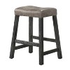 Rustic Wood Bar Stools with Upholstered Seats, Set of 2 - 26" Bar Stools - 3 of 4
