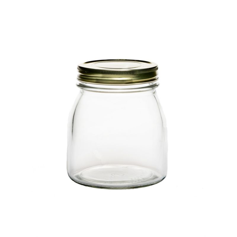 Amici Home Cantania Canning Jar, Airtight, Italian Made Food Storage Jar Clear with Golden Lid, 4-Piece,27-ounce, 2 of 4