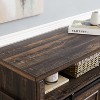 Airsurfer 58" Mid-Century TV Console Table with Sliding Door, Large Storage Cabinet for Living Room, Entertainment Stand, Antique Brown - 4 of 4