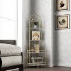 VYNXARIA 4 - Tier Metal Frame Corner Bookshelf in Gold, Modern Style for Plant Display - 3 of 4