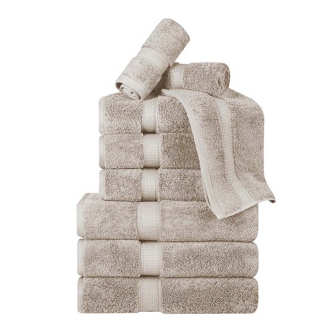 Premium Cotton 800 GSM Heavyweight Plush Luxury 9 Piece Bathroom Towel Set,  Stone Grey - Blue Nile Mills